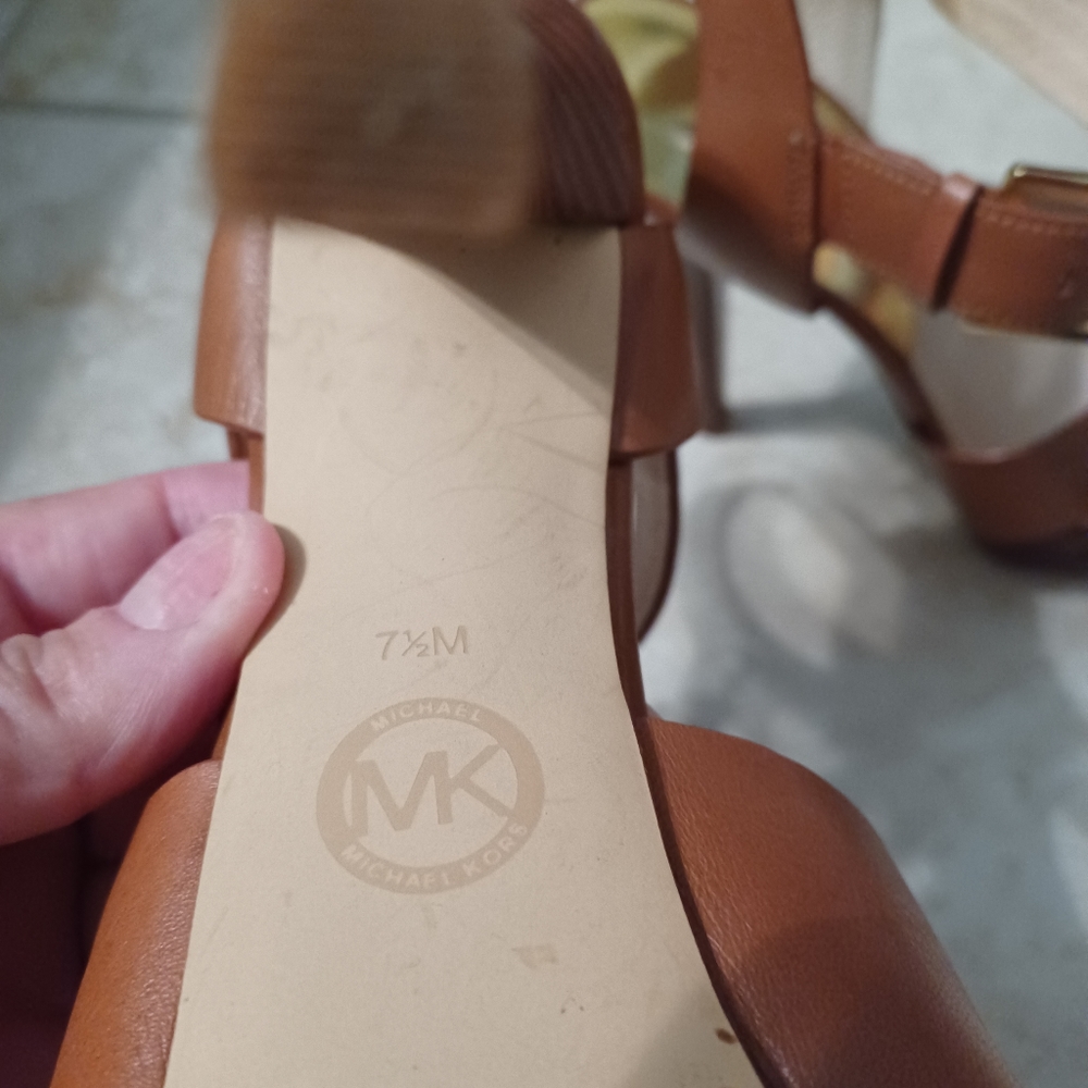 Michael Kors heeled sandals, worn only one day.  Number 7. - Picture 2 of 4